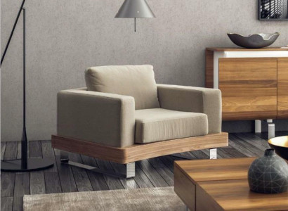 Beige White Armchair Seating Furniture Living room furniture Reading Chair Wing Chair